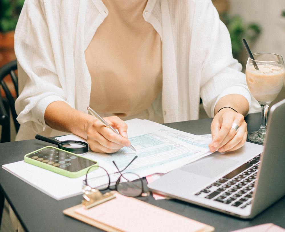 women looking at medical bill